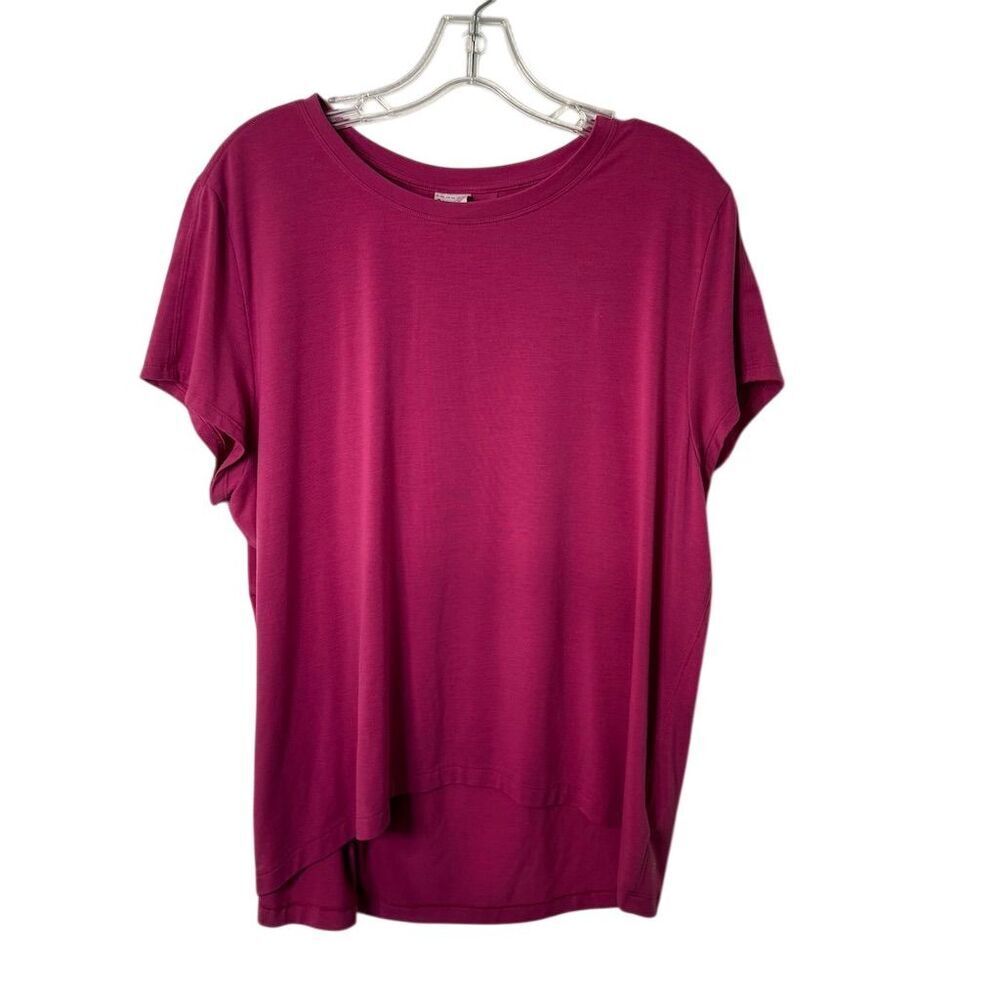 Athleta Women's M fuchsia Crewneck Dolman Tee Casual Short Sleeve